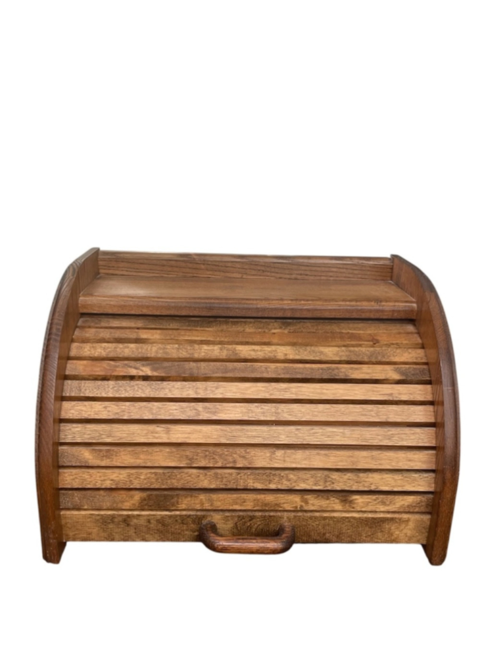 Cornwall Vintage Handcrafted Wooden Roll-Top Bread Box Brown